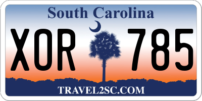 SC license plate XOR785