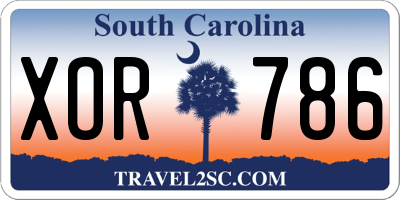 SC license plate XOR786