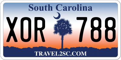 SC license plate XOR788
