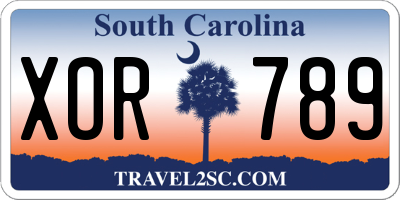 SC license plate XOR789