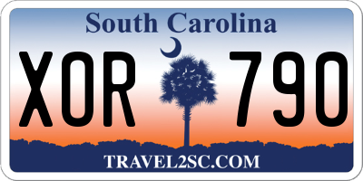SC license plate XOR790