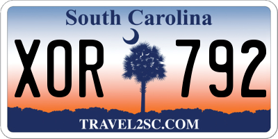 SC license plate XOR792