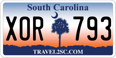 SC license plate XOR793