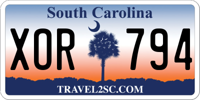 SC license plate XOR794