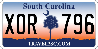 SC license plate XOR796