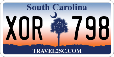 SC license plate XOR798
