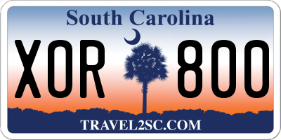 SC license plate XOR800