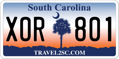 SC license plate XOR801