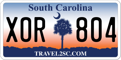 SC license plate XOR804