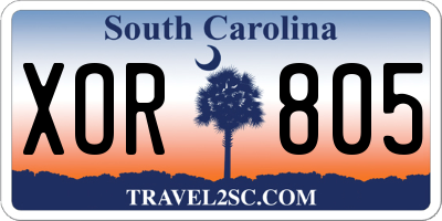 SC license plate XOR805