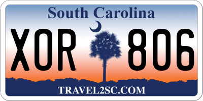 SC license plate XOR806