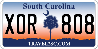 SC license plate XOR808