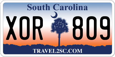 SC license plate XOR809