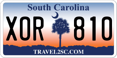 SC license plate XOR810
