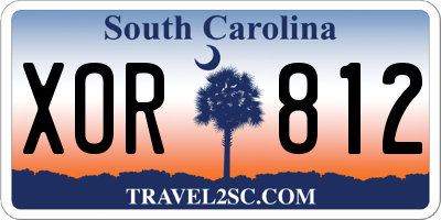 SC license plate XOR812