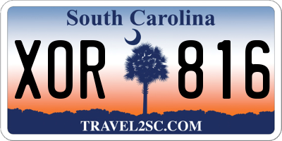 SC license plate XOR816
