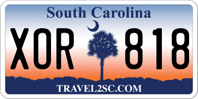 SC license plate XOR818