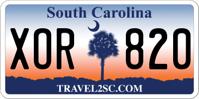 SC license plate XOR820