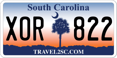 SC license plate XOR822