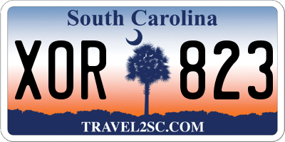 SC license plate XOR823