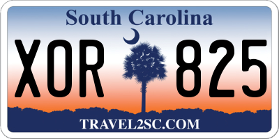 SC license plate XOR825