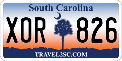 SC license plate XOR826