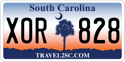 SC license plate XOR828