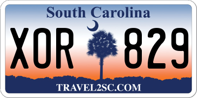 SC license plate XOR829
