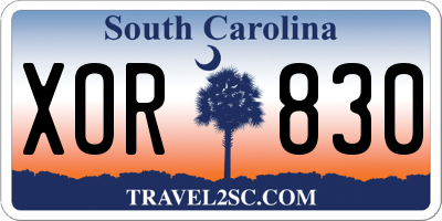SC license plate XOR830