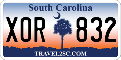 SC license plate XOR832