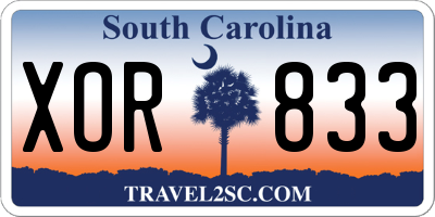 SC license plate XOR833