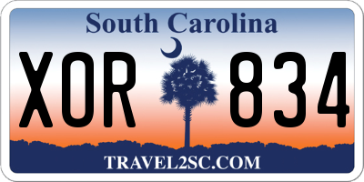 SC license plate XOR834