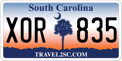 SC license plate XOR835