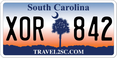 SC license plate XOR842