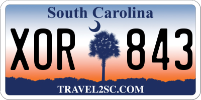SC license plate XOR843
