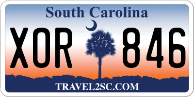 SC license plate XOR846