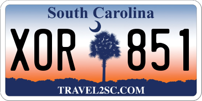 SC license plate XOR851