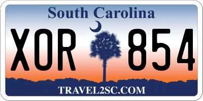 SC license plate XOR854