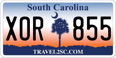 SC license plate XOR855