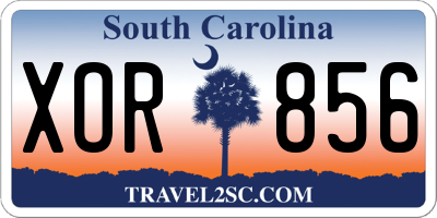 SC license plate XOR856