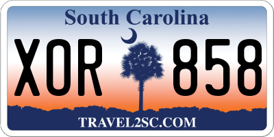 SC license plate XOR858