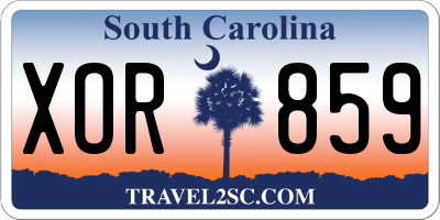 SC license plate XOR859