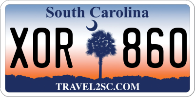 SC license plate XOR860