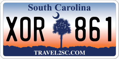 SC license plate XOR861