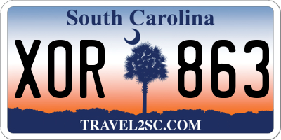 SC license plate XOR863