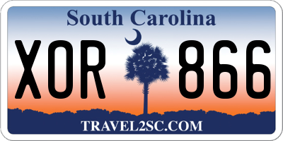 SC license plate XOR866