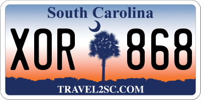 SC license plate XOR868