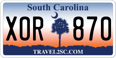 SC license plate XOR870