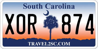 SC license plate XOR874