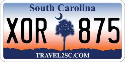 SC license plate XOR875